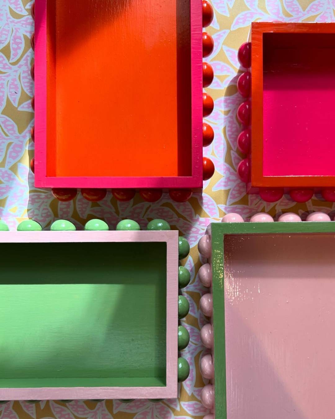 Orange Bobbin Style Decorative Tray