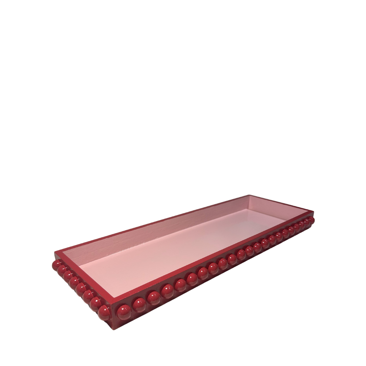 Red and Pink Bobbin Style Decorative Tray