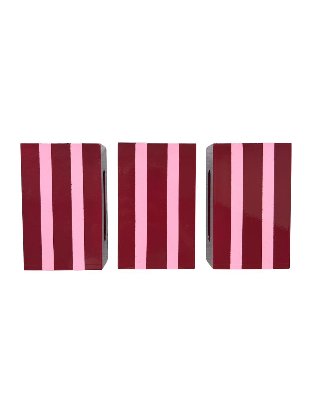 Red and Pink Stripe Matchbox Case