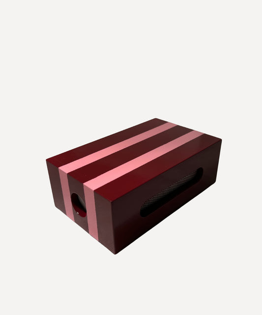 Red and Pink Stripe Matchbox Case