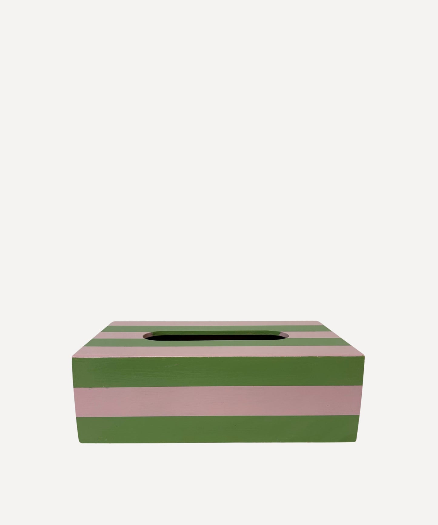 Pink and Green Striped Tissue Box
