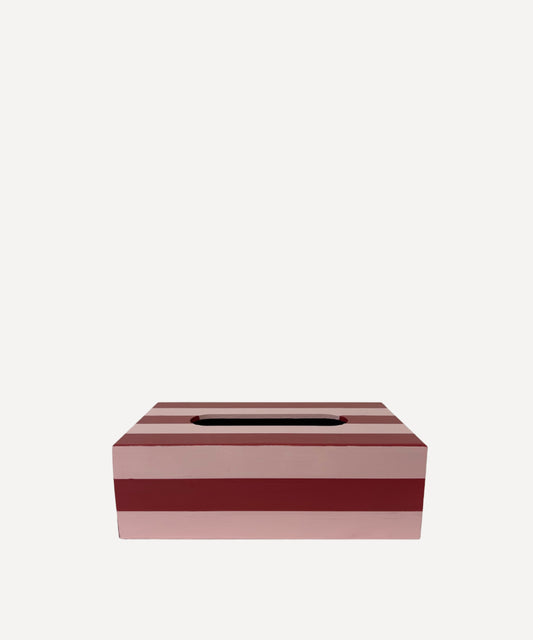 Hand Painted Red and Pink Tissue Box