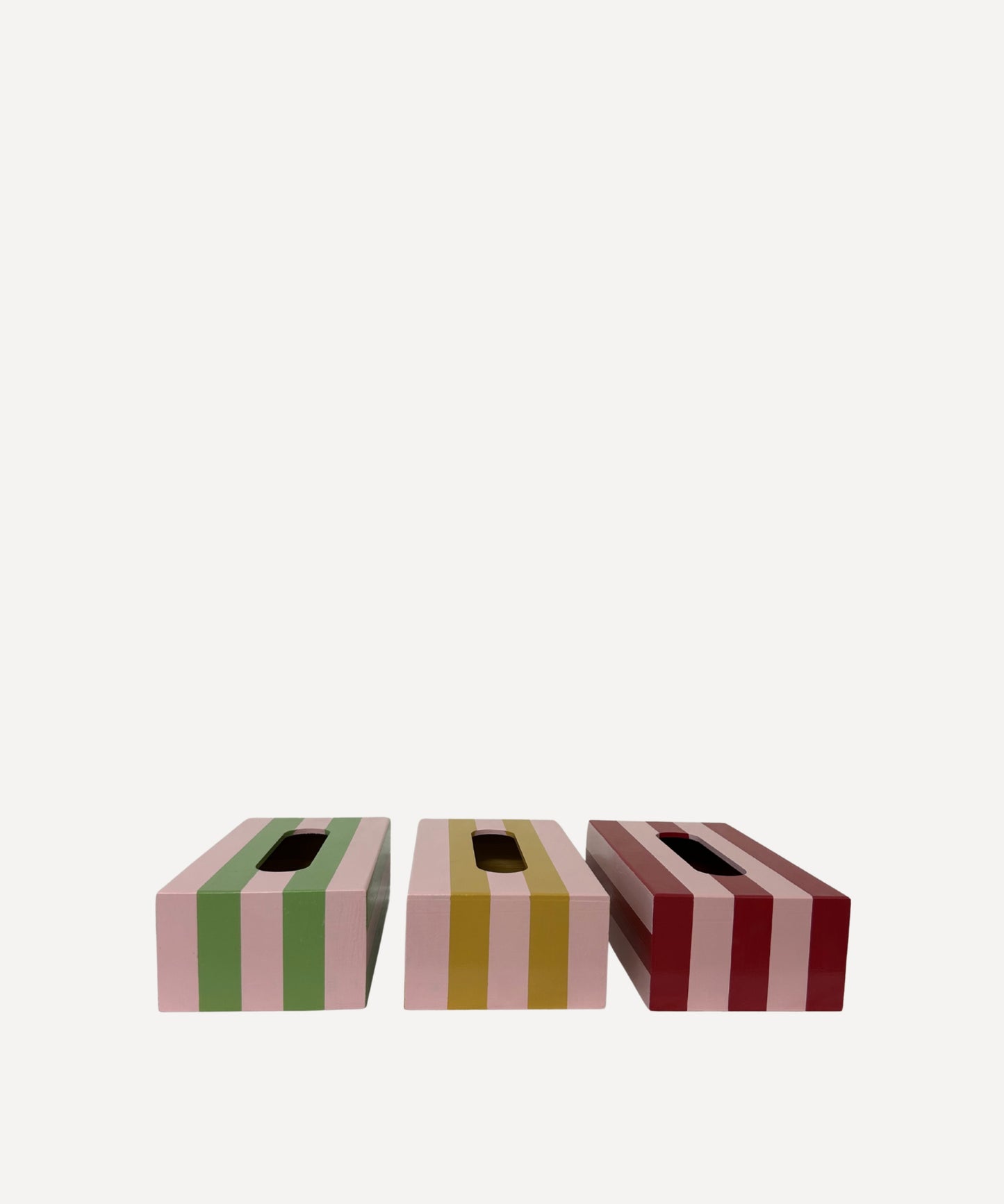 Pink and Green Striped Tissue Box
