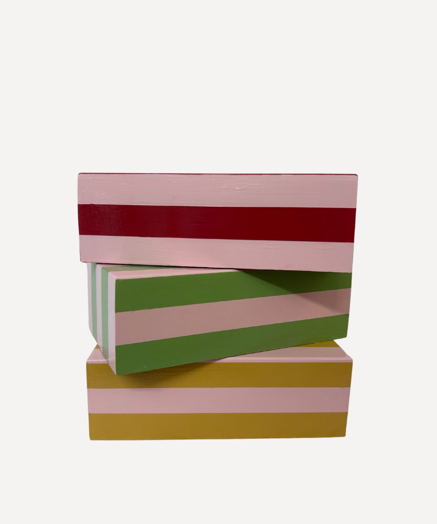 Pink and Green Striped Tissue Box