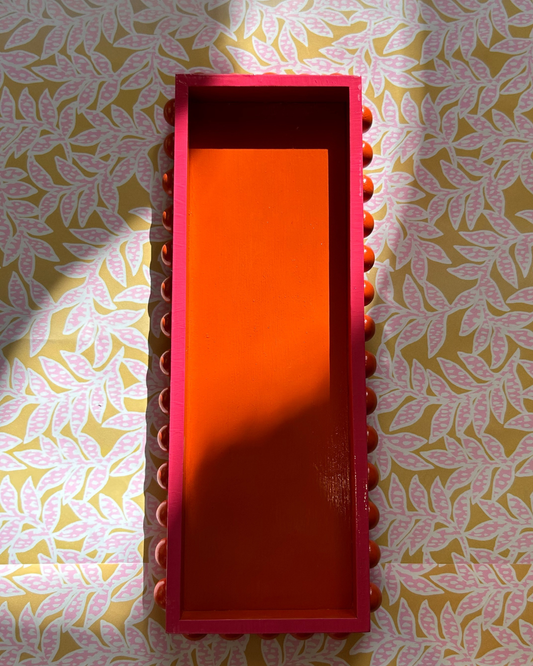 Orange Bobbin Style Decorative Tray