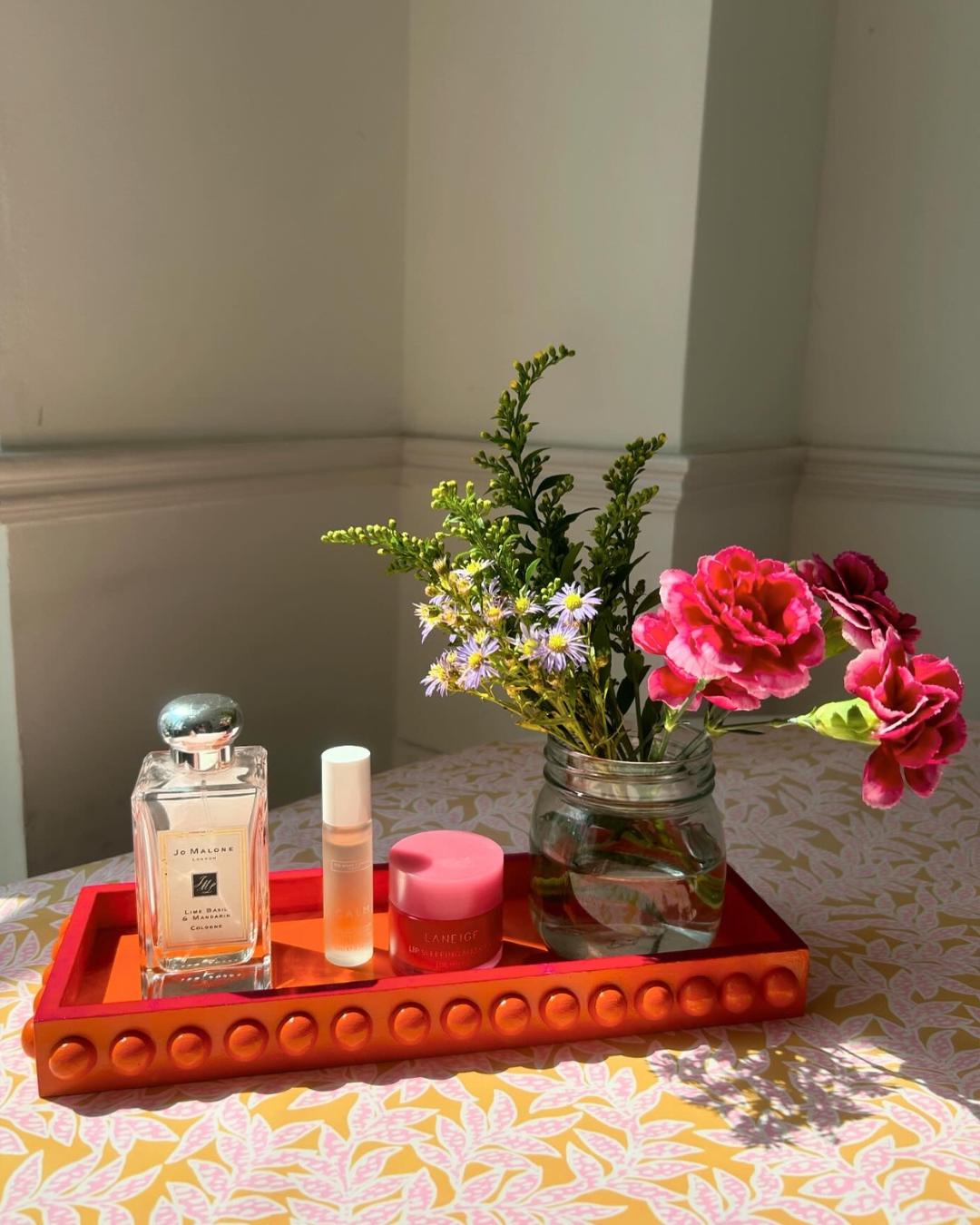 Orange Bobbin Style Decorative Tray